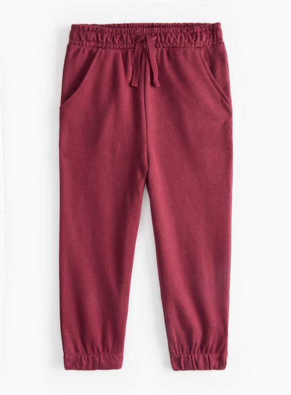 Dark Red Cuffed Joggers  2-3 years